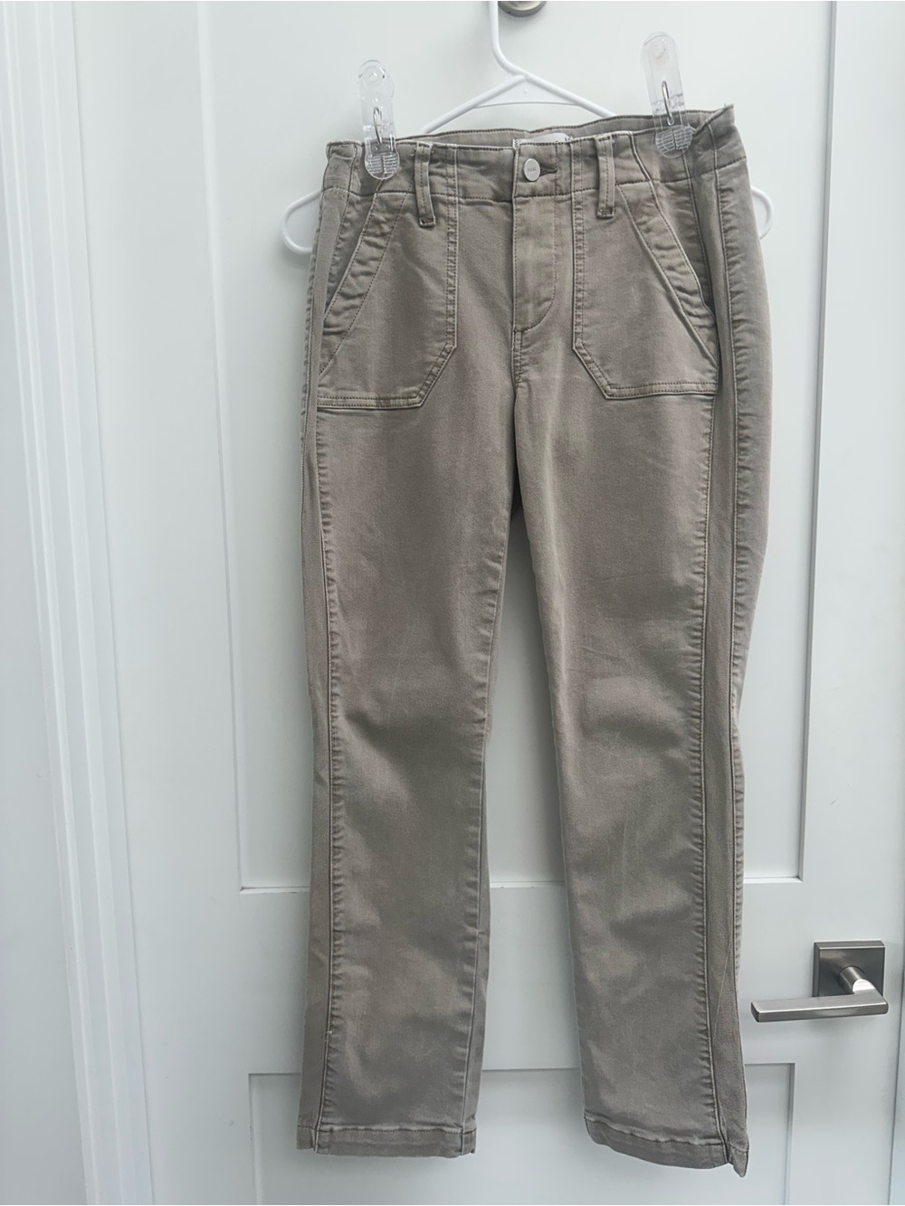 Paige Taupe Straight-Leg pants